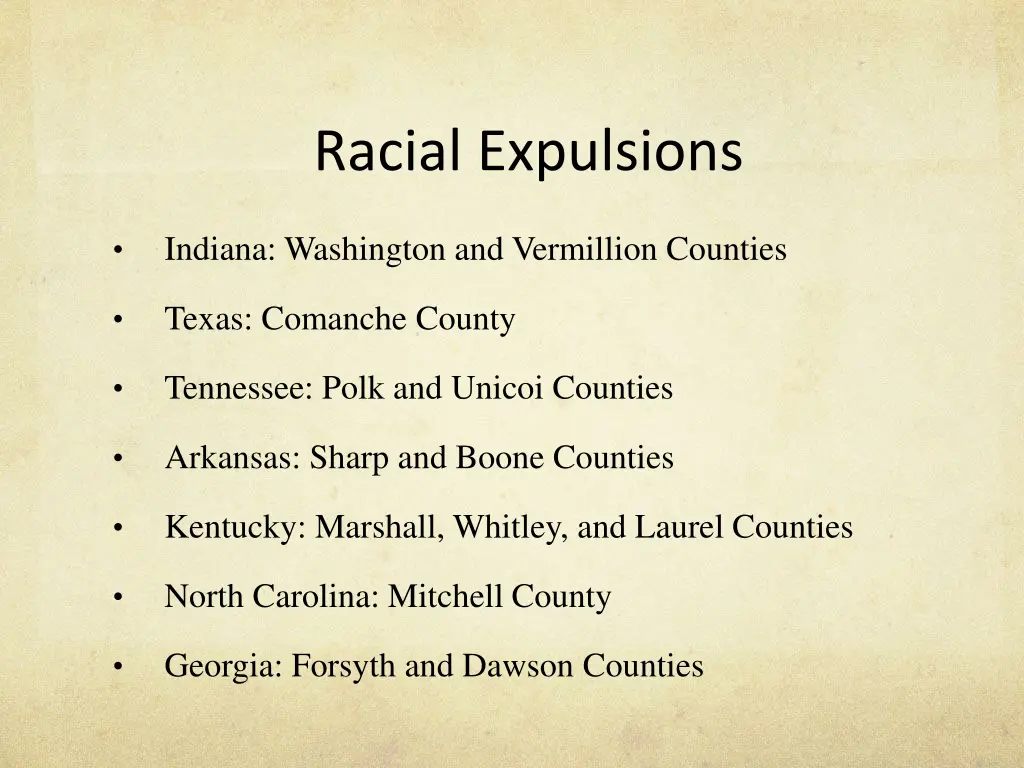 racial expulsions