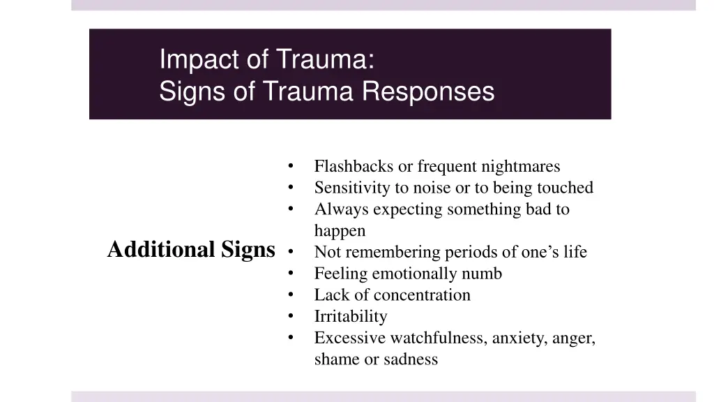 impact of trauma signs of trauma responses