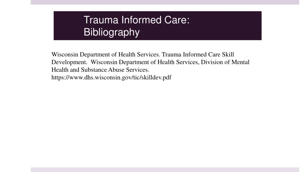 trauma informed care bibliography 4