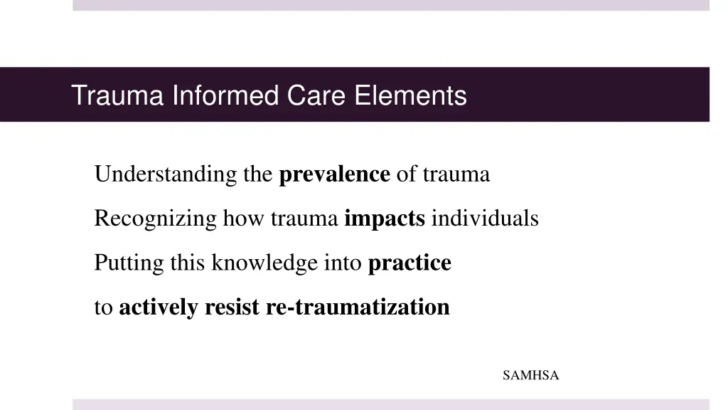 trauma informed care elements