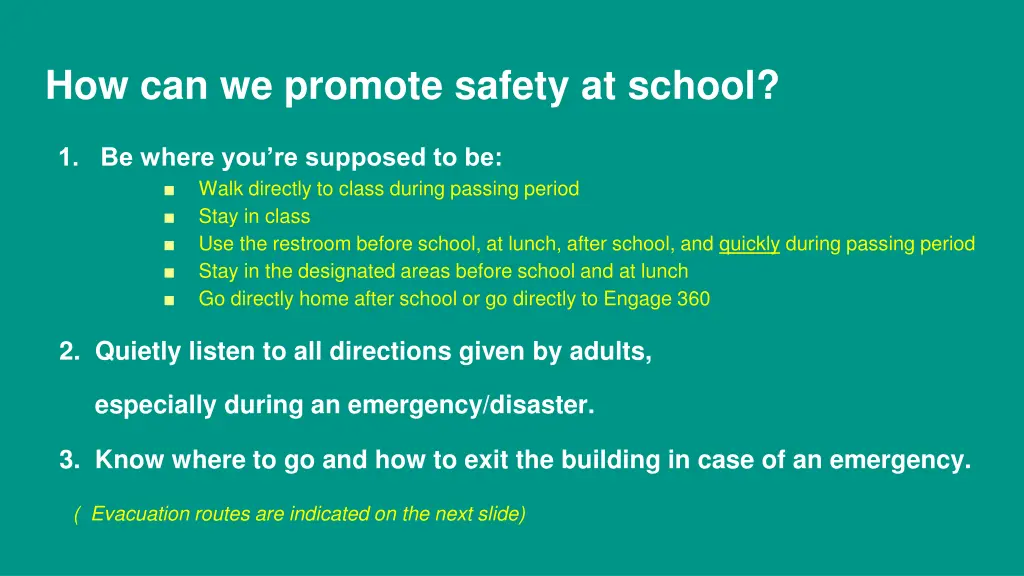 how can we promote safety at school