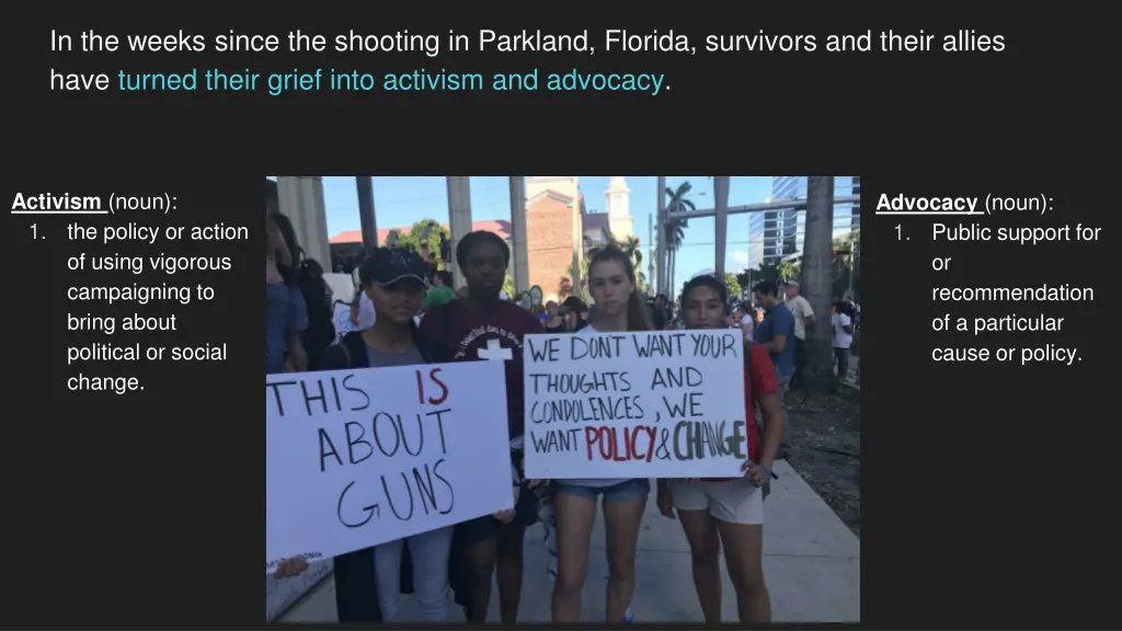 in the weeks since the shooting in parkland