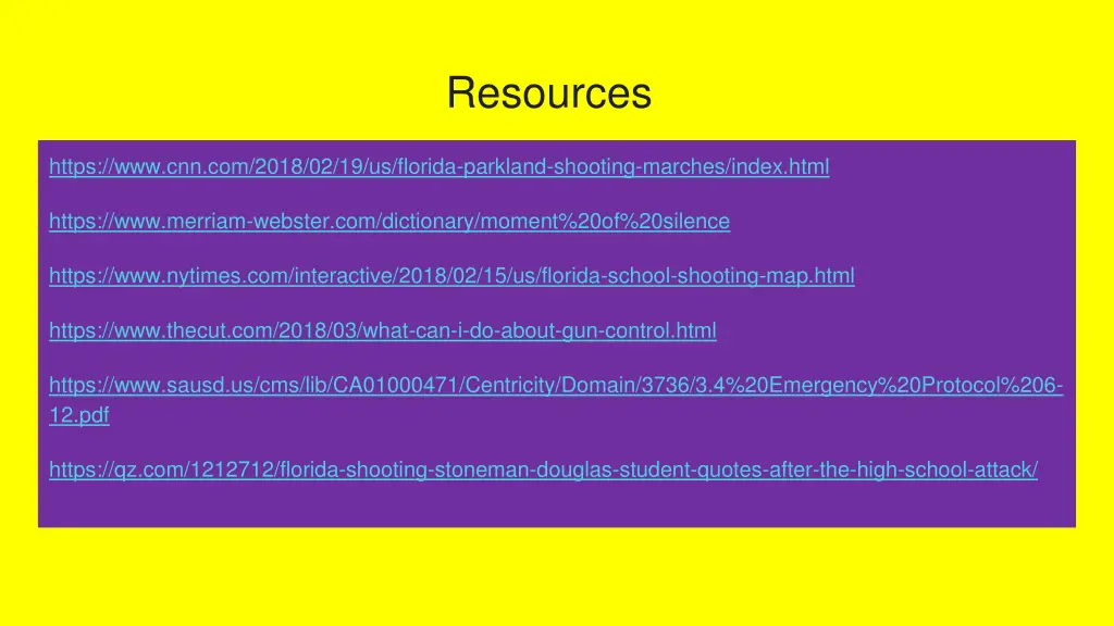 resources