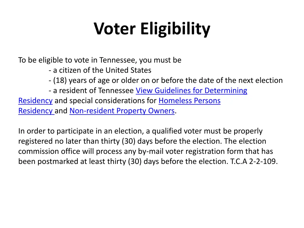 voter eligibility