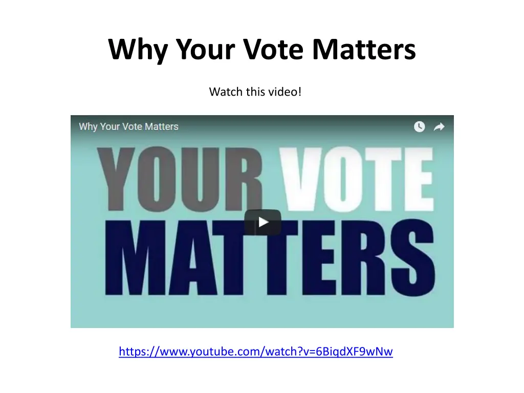 why your vote matters