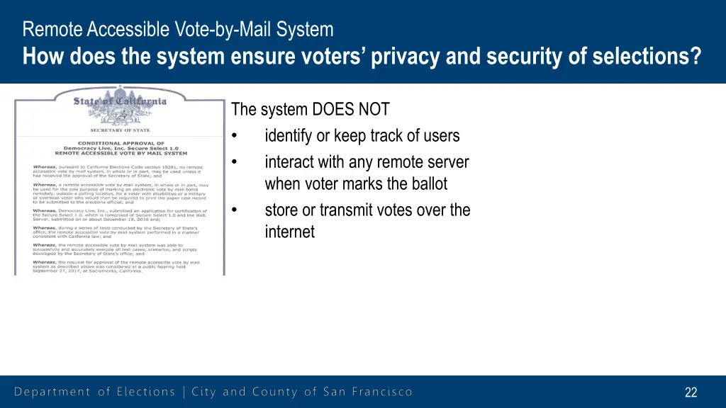 remote accessible vote by mail system how does