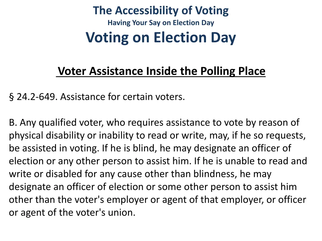 the accessibility of voting having your 12