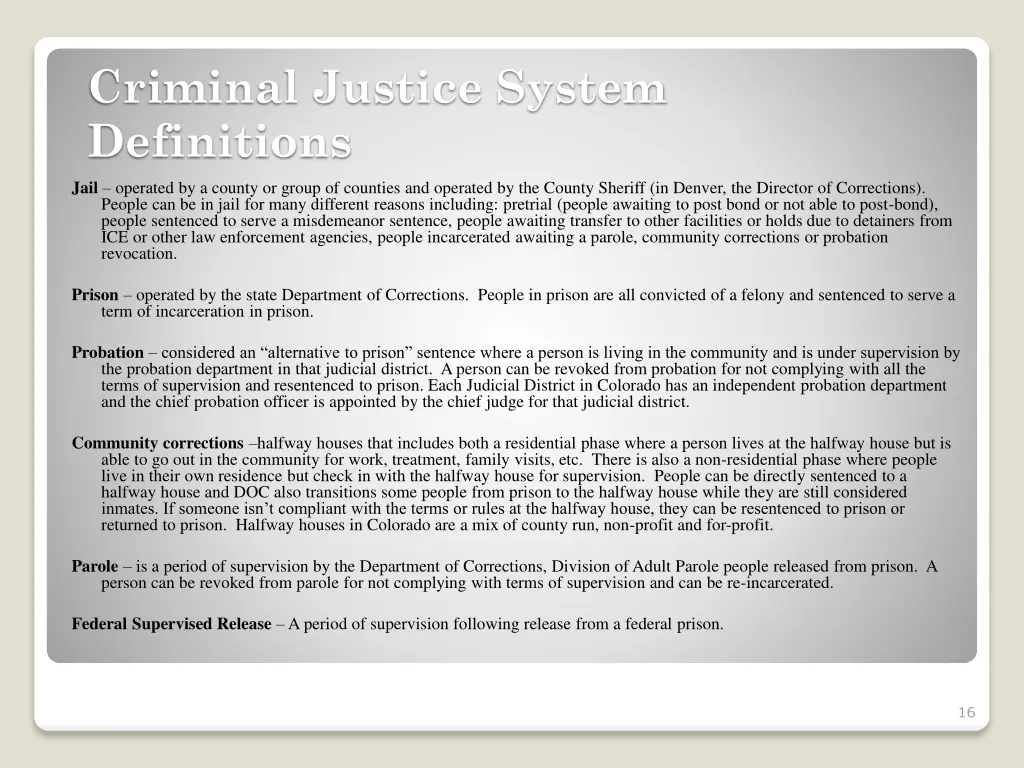 criminal justice system definitions