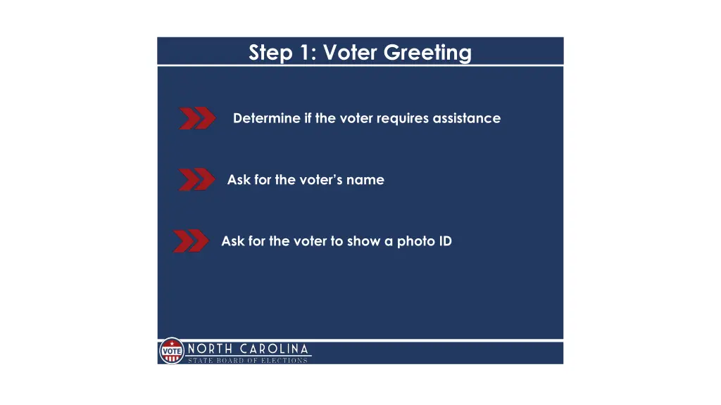 step 1 voter greeting