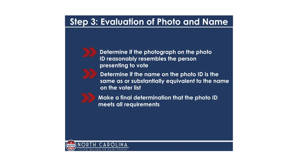 step 3 evaluation of photo and name