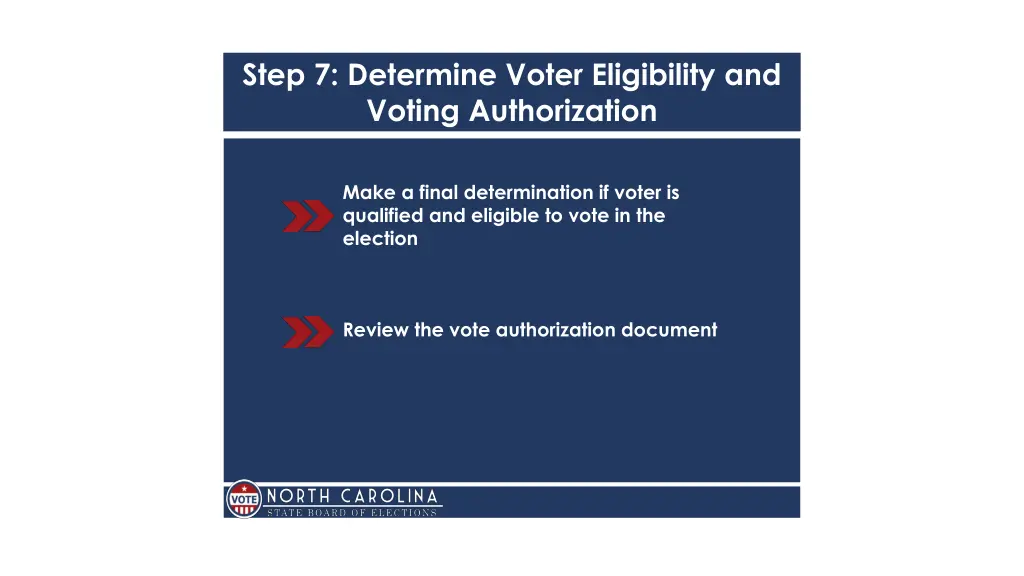 step 7 determine voter eligibility and voting