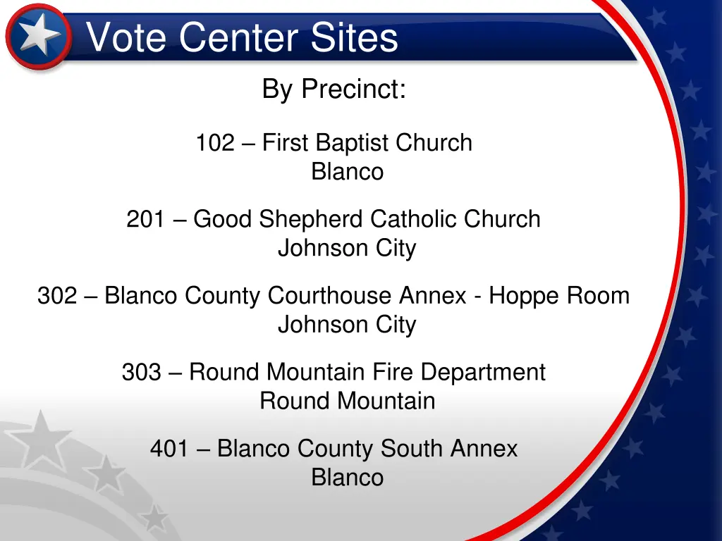 vote center sites