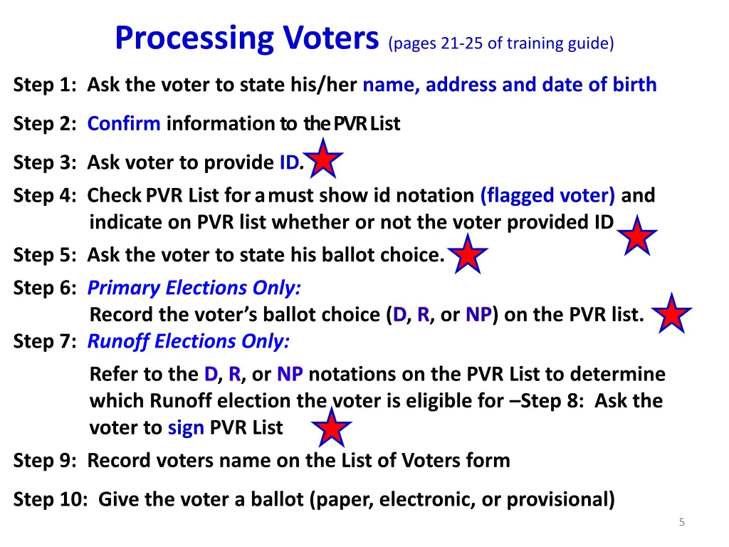 processing voters pages 21 25 of training guide