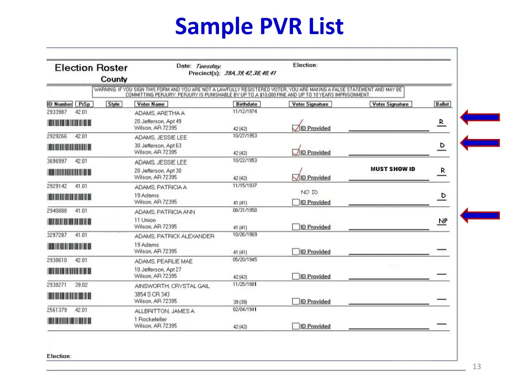 sample pvr list 1