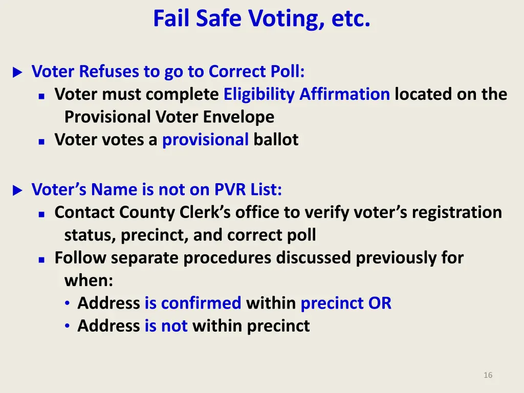 fail safe voting etc