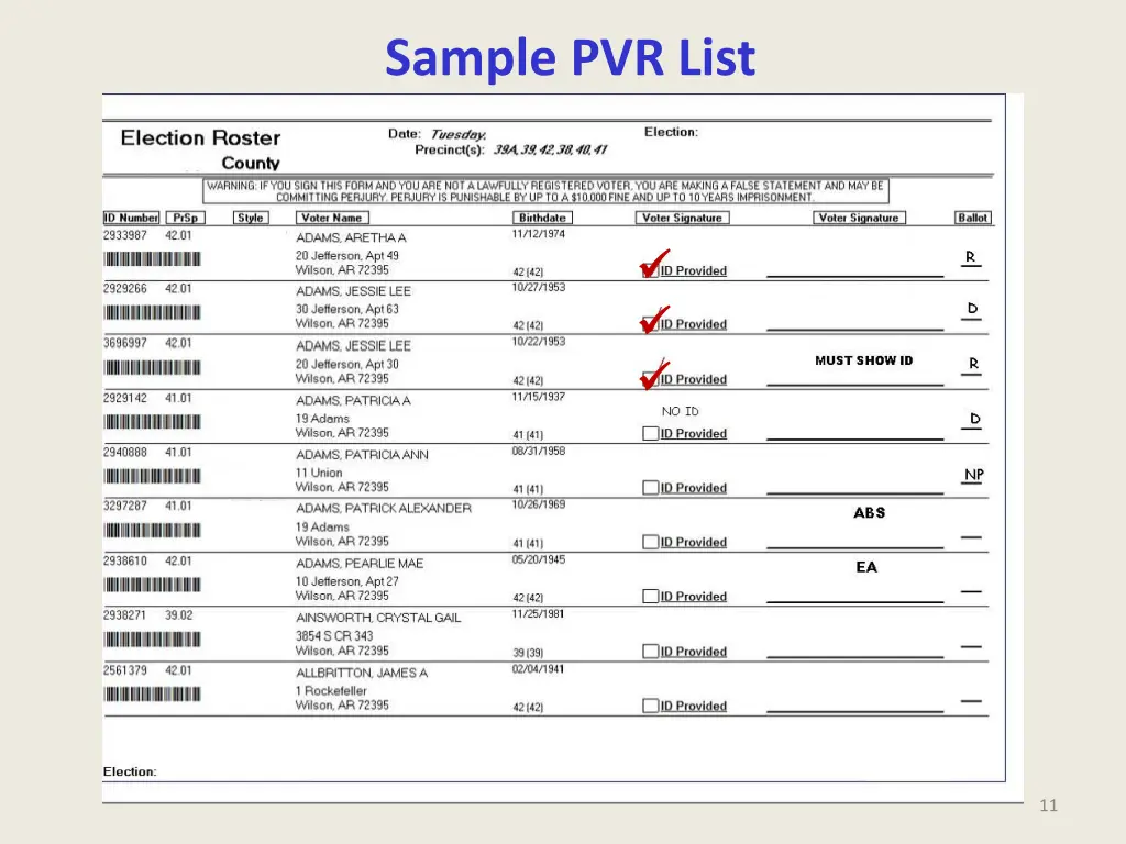 sample pvr list 1