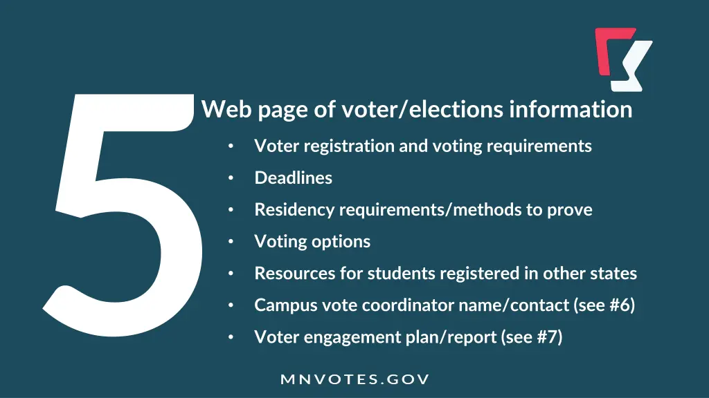 web page of voter elections information