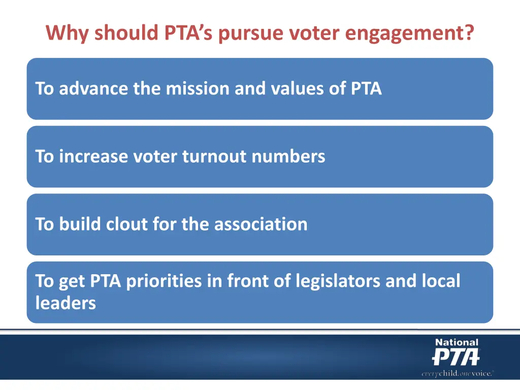 why should pta s pursue voter engagement