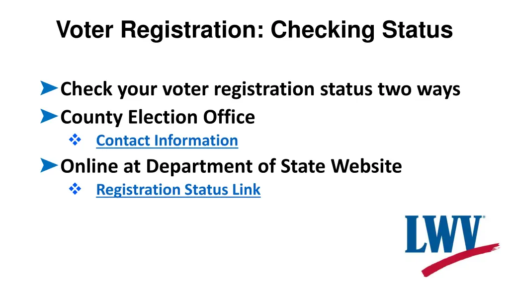 voter registration checking status