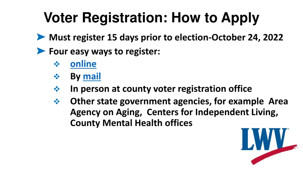 voter registration how to apply must register