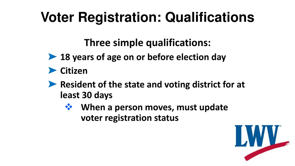 voter registration qualifications