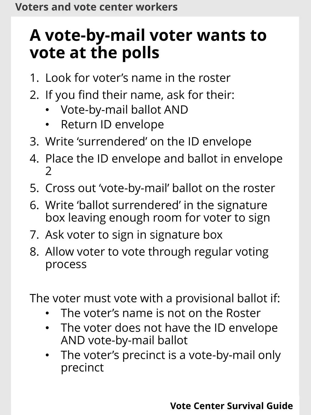 voters and vote center workers