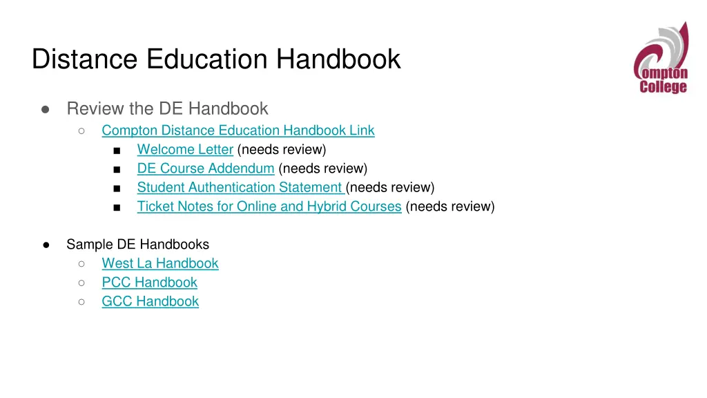 distance education handbook