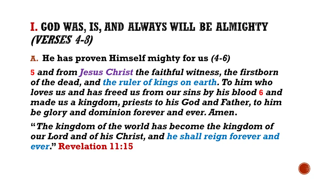 i god was is and always will be almighty verses 3