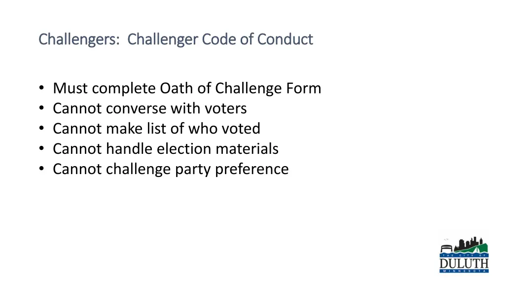 challengers challenger code of conduct