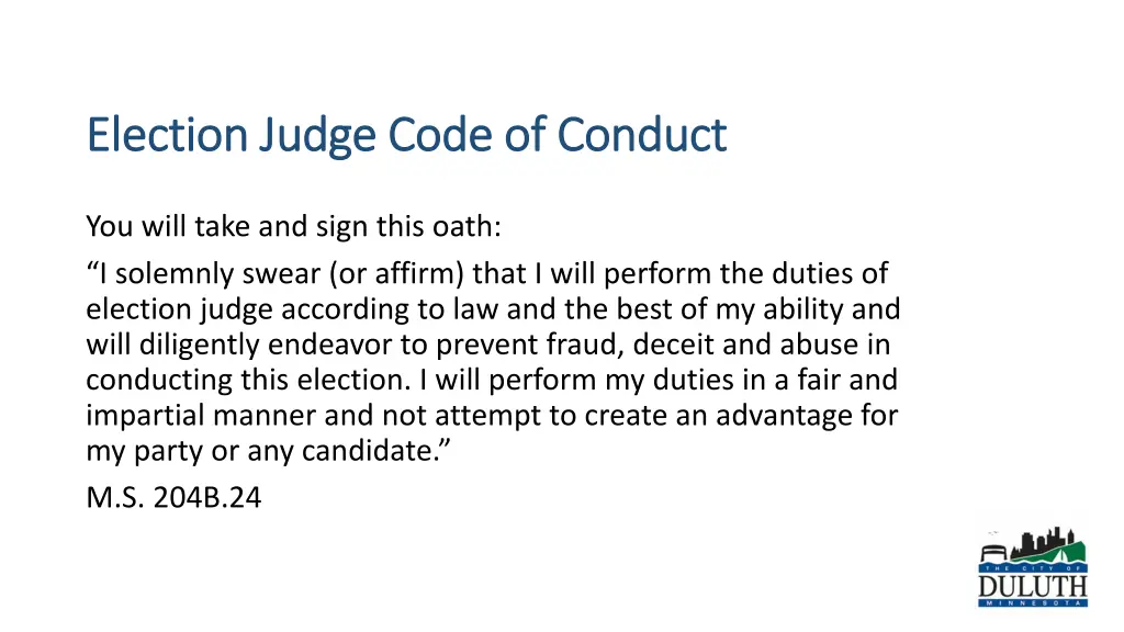 election judge code of conduct election judge