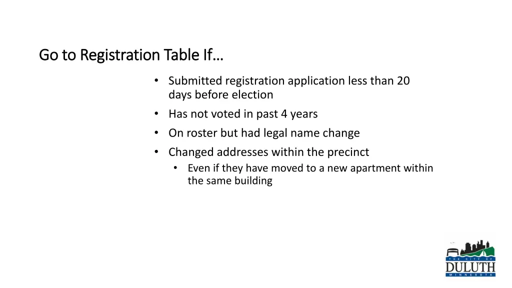 go to registration table if go to registration