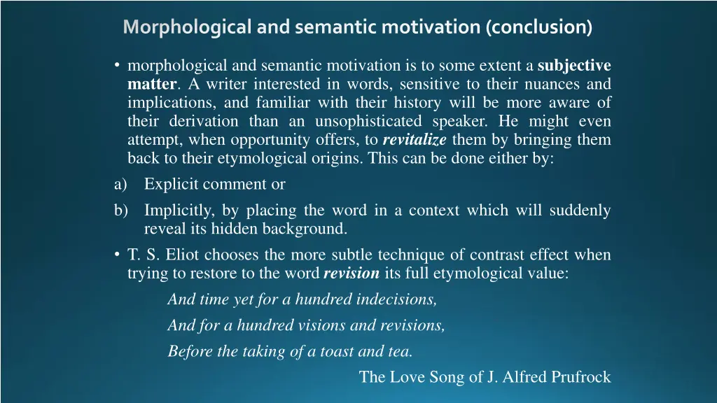 morphological and semantic motivation conclusion