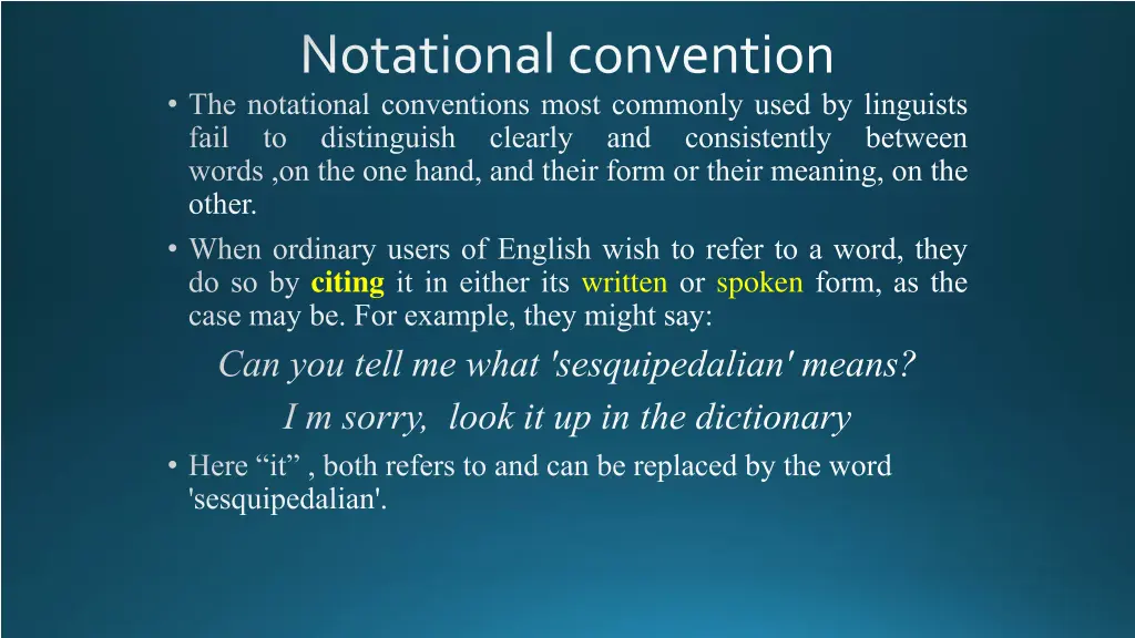 notational convention the notational conventions