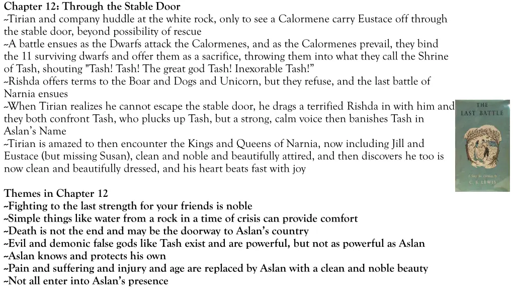 ch apter 12 through the stable door tirian