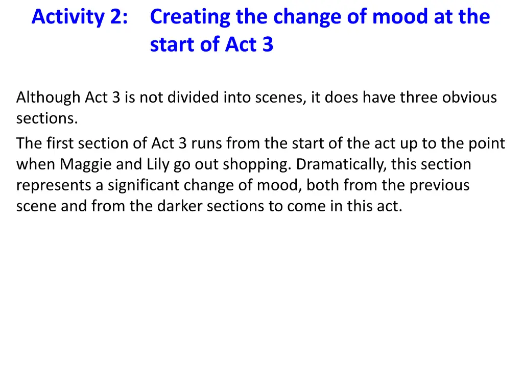 activity 2 creating the change of mood