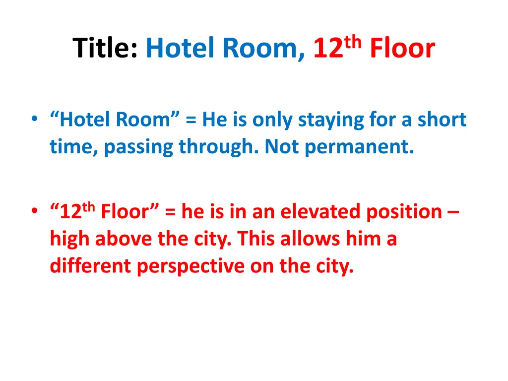 title hotel room 12 th floor