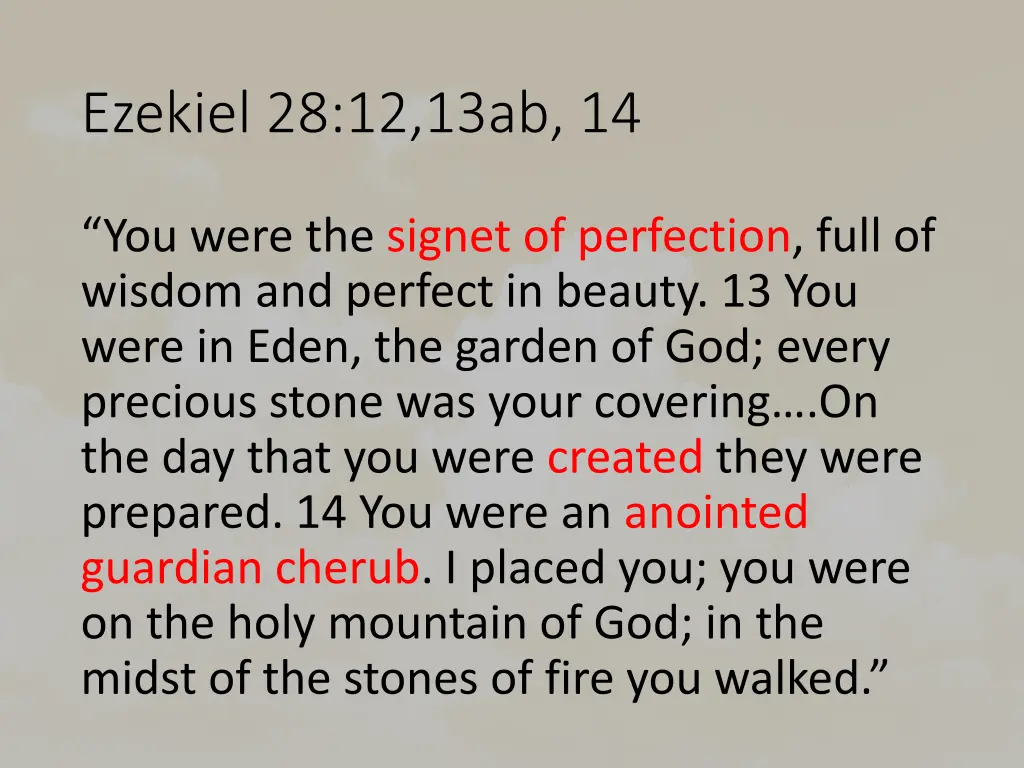 ezekiel 28 12 13ab 14