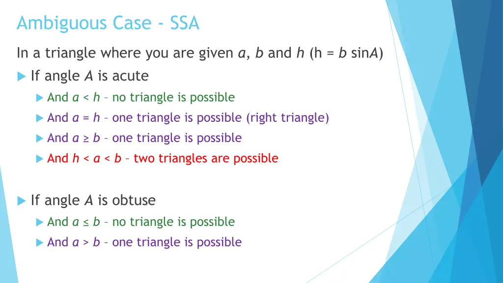 ambiguous case ssa