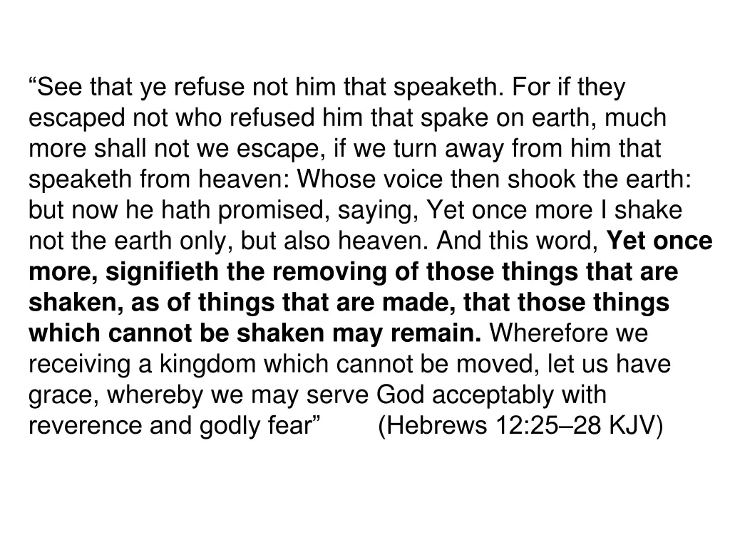 see that ye refuse not him that speaketh