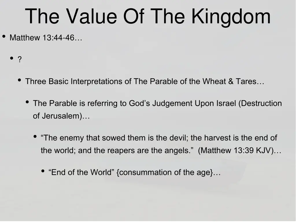 the value of the kingdom matthew 13 44 46 14