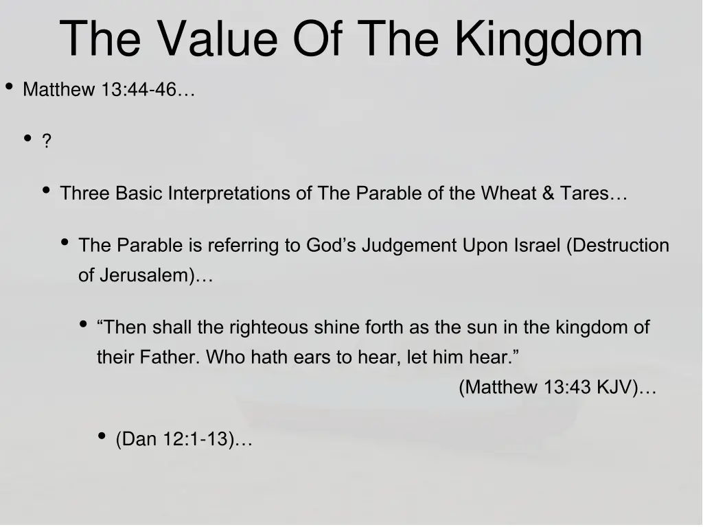 the value of the kingdom matthew 13 44 46 17