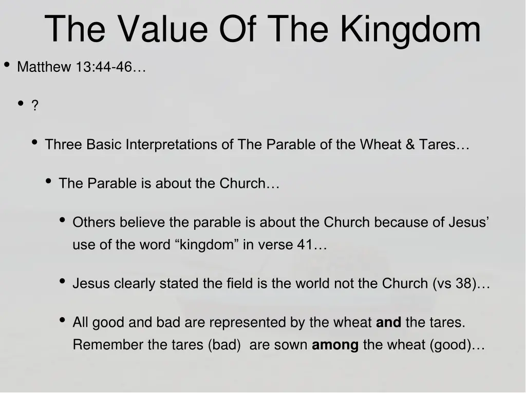 the value of the kingdom matthew 13 44 46 7