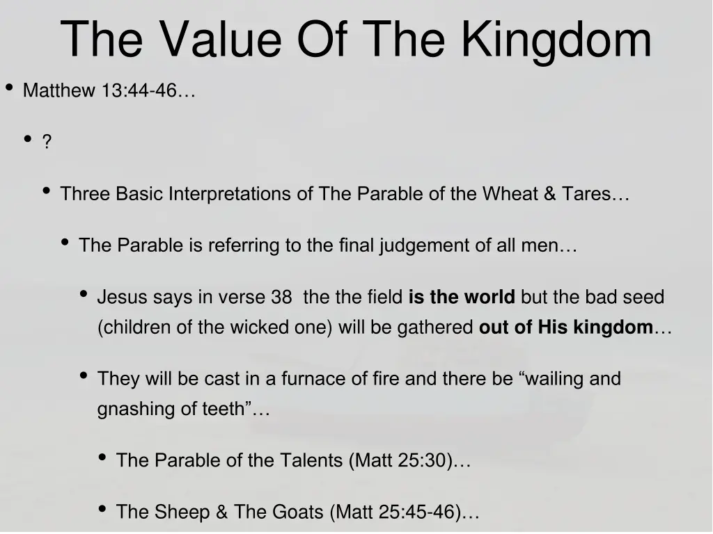 the value of the kingdom matthew 13 44 46 9