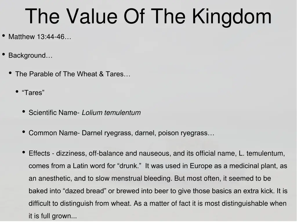 the value of the kingdom matthew 13 44 46