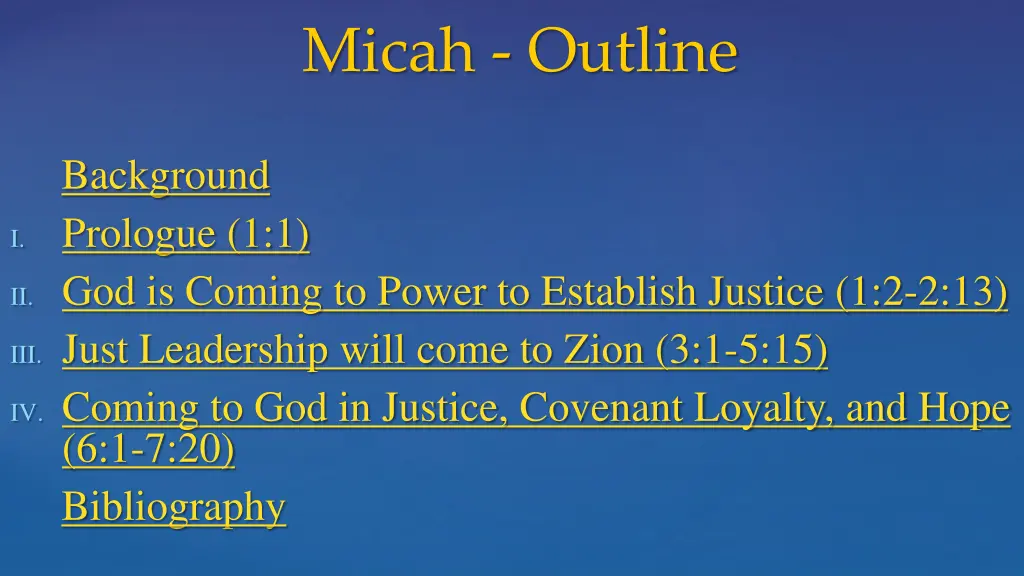 micah outline