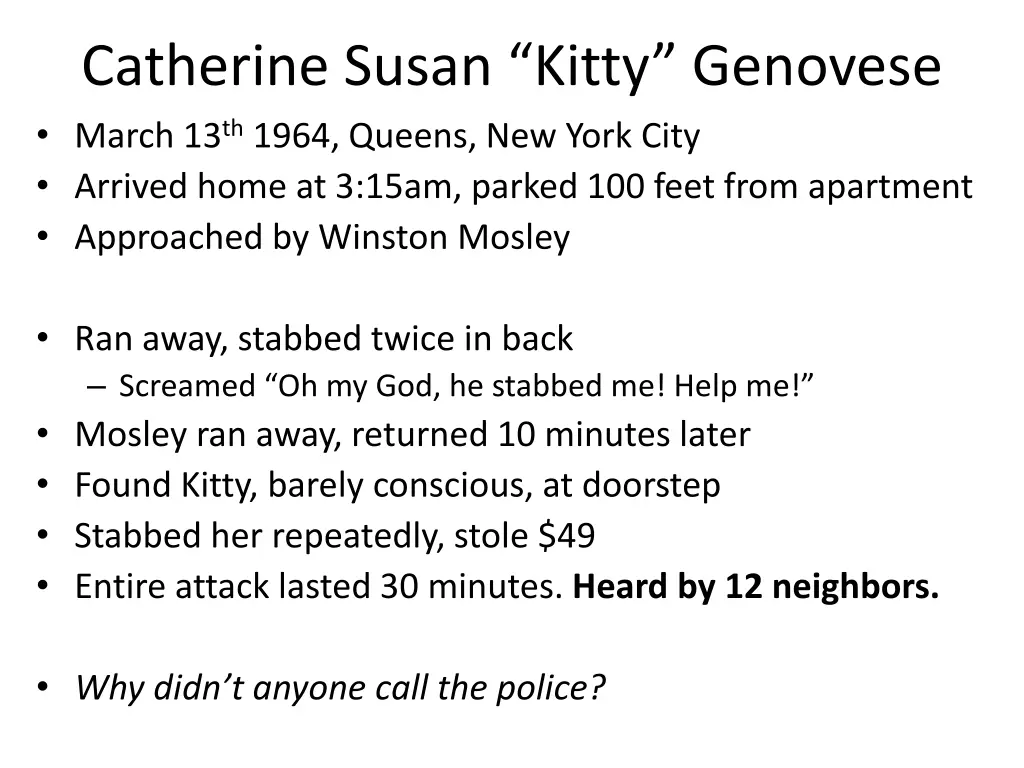 catherine susan kitty genovese march 13 th 1964