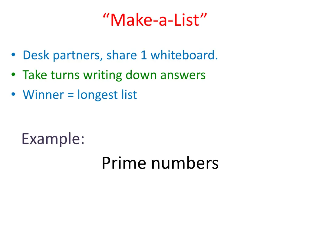 make a list