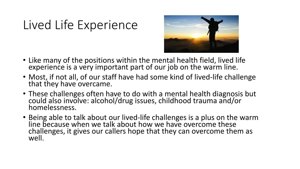 lived life experience