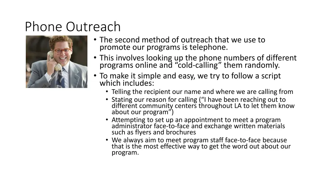 phone outreach