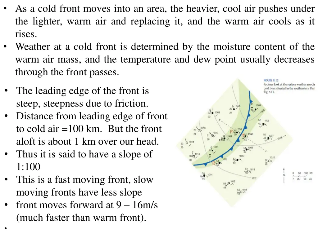 as a cold front moves into an area the heavier